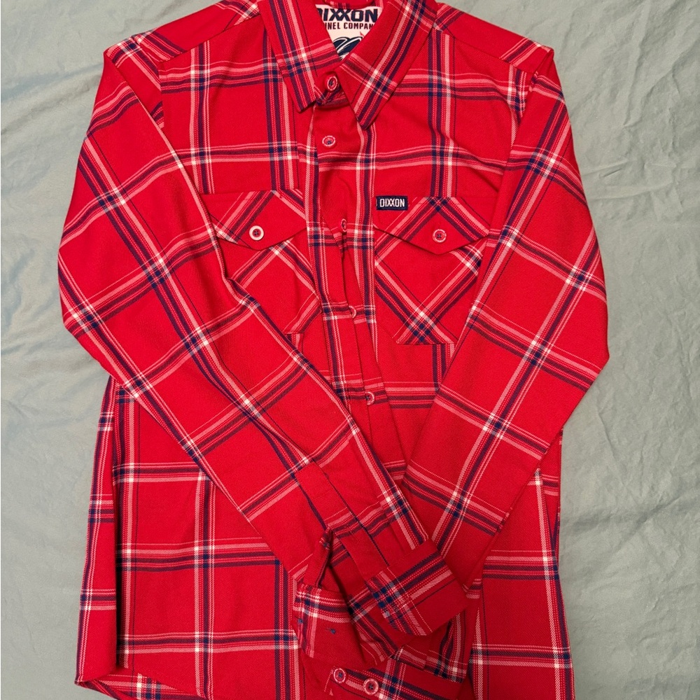 DIXXON Rebellion - men’s Red Plaid flannel medium NWOT